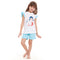 Girls summer pajama set Mermaid t-shirt + Baby Blue shorts